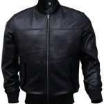 Flight Military Varsity Bomber Leather Jacket For Men