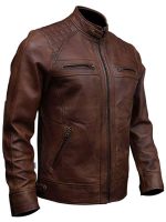 Men's Leather Quilted Motorcycle Jacket - Image 8