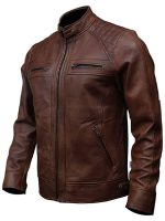 Men's Leather Quilted Motorcycle Jacket - Image 9