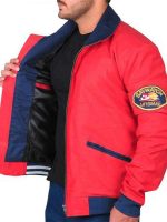 David Hasselhoff Baywatch Red Bomber Jacket - Image 4