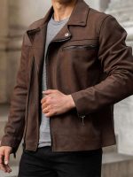 Mens Leather Motorcycle Jacket - Image 2
