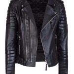 Men Black Diamond Leather Jacket