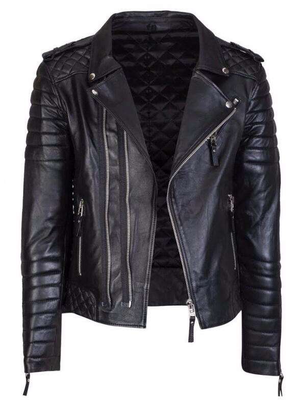 2-18.jpg Men Black Diamond Leather Jacket - Image 1