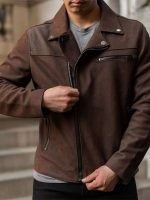 Mens Leather Motorcycle Jacket - Image 4