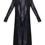 Black Leather Trench Coat