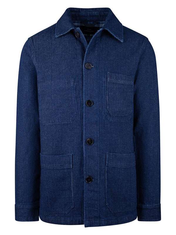 Blue-Denim-Artist-Jacket.jpg Japanese Villager Cotton Navy Jacket - Image 1