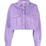 Purple Cropped Cotton Jacket