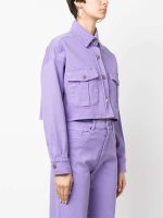 Purple Cropped Cotton Jacket - Image 3