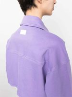 Purple Cropped Cotton Jacket - Image 5